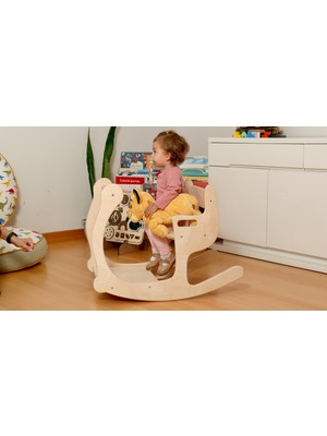 Özgürce Ahşap Montessori Tahterevalli, Masa ve Sandalye ile Keyifli Oyun