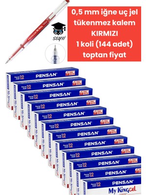 Pensan 0,5 mm Iğne Uç Jel Tükenmez Kalem 1 Koli (144 Adet)
