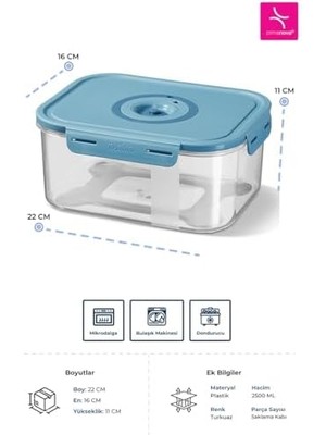 Nacario Taze Ürün Saklama Kabı 2500ML