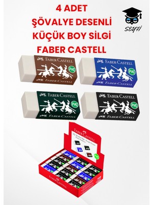 Faber-Castell 4 Adet Şövalye Desenli Küçük Boy Silgi Faber Castell