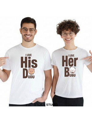 Etoile Studio Bubu Dudu I Love Sevgili Tişörtü ve Sweatshirt | Sevgililer Günü Hediyesi | Unisex Oversize Çift Kombini