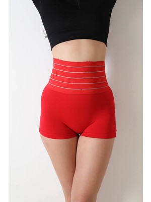 Lüx Wood Kadın Yüksek Bel Vücut Şekillendirici Dikişsiz Şort Külot