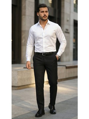 Aesco Erkek Saten Klasik Gömlek