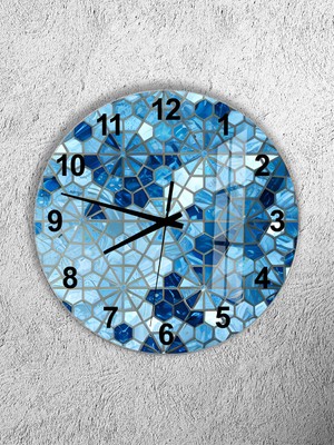 Olinpa Kırılmaz Cam Duvar Saati , Hem Tablo Hem Saat Yuvarlak Modern Temalı  Ev Ofis Hediyesi