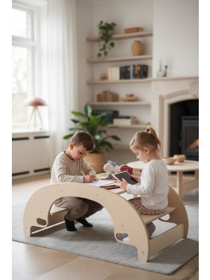 Özgürce Renkli Montessori Tahteravalli Masa, Güvenli ve Eğlenceli Oyun Zamanı