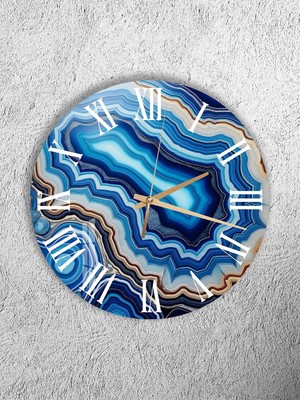 Olinpa Kırılmaz Cam Duvar Saati , Hem Tablo Hem Saat Yuvarlak Modern Renk Temalı  Ev Ofis Hediyesi