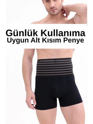 Lüx Wood Erkek Boxer Şort Sıkılaştırıcı ve Toparlayıcı Siyah Boxer