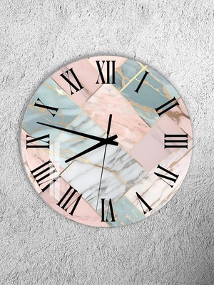 Olinpa Kırılmaz Cam Duvar Saati , Hem Tablo Hem Saat Yuvarlak Modern Temalı  Ev Ofis Hediyesi