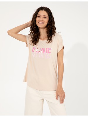 Pierre Cardin Bej Comfort Fit Tişört