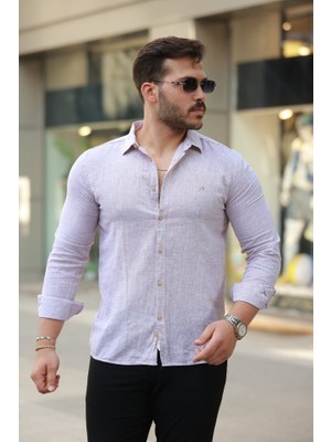 Aesco Erkek Pamuklu Keten Gömlek