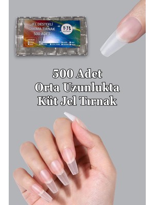 500 Adet Orta Küt Jel Tips Yeni Nesil Takma Tırnak Seti Easy Beauty