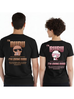 Etoile Studio Sırt Baskılı Bubu Dudu Sevgili Tişörtü ve Sweatshirt | Sevgililer Günü Hediyesi | Unisex Oversize Çift Kombini