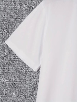 Aesco Baskılı Oversize Bisiklet Yaka T-Shirt - Beyaz