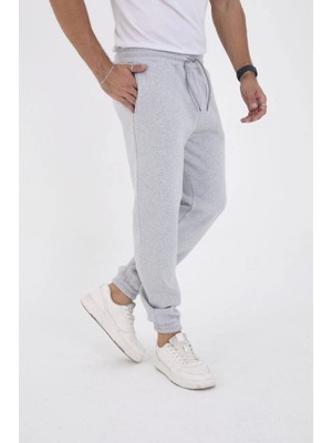 Aesco Unisex Kışlık Üç Iplik Lastikli Eşofman Pantolon - Gri