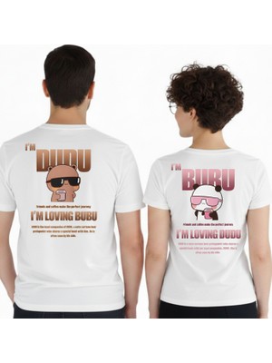 Etoile Studio Sırt Baskılı Bubu Dudu Sevgili Tişörtü ve Sweatshirt | Sevgililer Günü Hediyesi | Unisex Oversize Çift Kombini