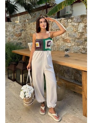 Aesco Jasmin Süzüneli Keten Tulum 1280-08