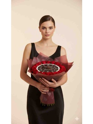 Vizyon Çiçek  Her Saat Aklımdasın  Gül Buketi Sevgiliye Gül Buketi