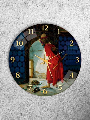 Olinpa Kırılmaz Cam Duvar Saati , Hem Tablo Hem Saat Yuvarlak Sanatsal Ev Ofis Hediyesi