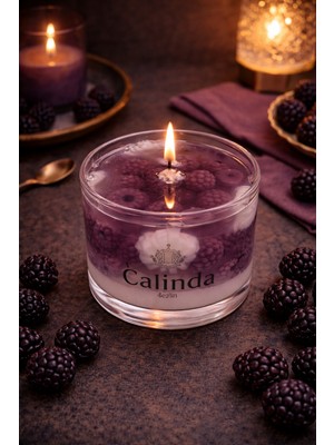 Calinda Candles Böğürtlen Tasarımlı Soya Wax & Jel Mum Dekoratif Mum