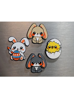 ADA 3D Güneş Gözlüklü ve Sihirbaz Şapkalı Havalı Tavşan Figürlü Dekoratif Buzdolabı Magneti