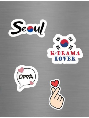 ADA 3D Kore Dizisi K-Drama Lover Seoul Oppa Yazılı Kalpli Süs Buzdolabı Magneti