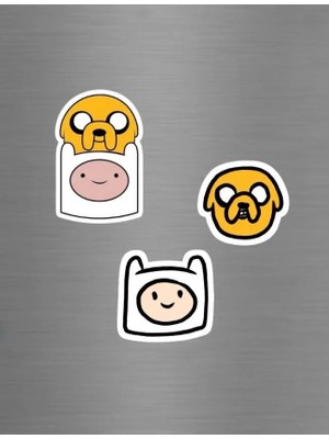 ADA 3D Finn Mertens ve Köpek Jake Yüzü Adventure Time Karakterli Buzdolabı Magneti