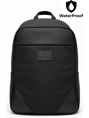 Su Geçirmez Fermuar ve Kumaş Detaylı Siyah Laptop Sırt Çantası