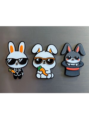 ADA 3D Yumurtadan Çıkan Civciv ve Sevimli Tavşan Ailesi Paskalya Seti Buzdolabı Magneti