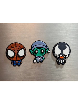 ADA 3D Marvel Spiderman Venom Green Goblin Karakterleri Çocuk Odası Buzdolabı Magneti