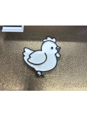 ADA 3D Beyaz Tavuk Figürlü Çiftlik Temalı Doğal Mutfak Dekoru Buzdolabı Magneti