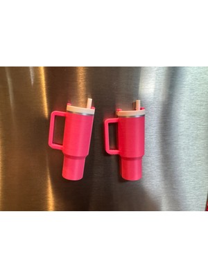ADA 3D Popüler Stanley Termos Bardak Görünümlü Mini Pembe Aksesuar Buzdolabı Magneti