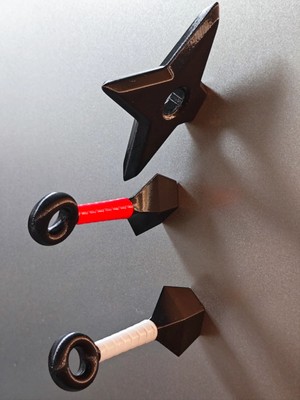 ADA 3D Naruto Anime Ninja Silahları Kunai Shuriken Seti Dekoratif Buzdolabı Magneti