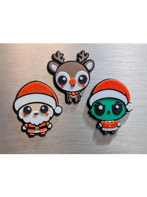 ADA 3D Yılbaşı Özel Grinch Noel Baba Geyik Figürlü Yeni Yıl Hediyesi Buzdolabı Magneti