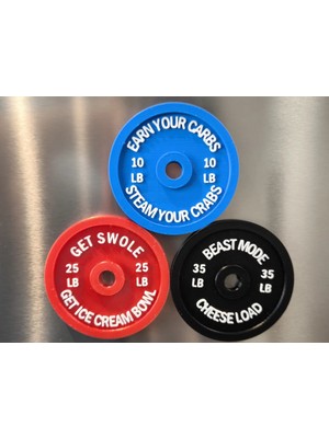 ADA 3D Spor Salonu Fitness Motivasyon Sözlü Ağırlık Plakası Dekoratif Süs Buzdolabı Magneti
