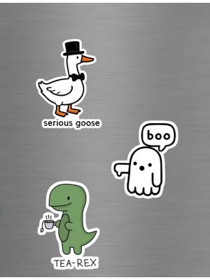 ADA 3D Esprili Tea Rex Çay Içen Dinozor Ciddi Kaz Hayalet Buzdolabı Magneti