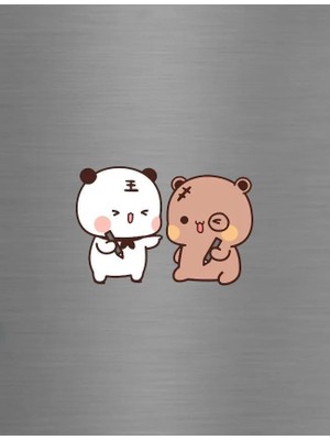 ADA 3D Birbirine Şaka Yapan Çizim Yapan Yaramaz Aşıklar Dudu Bubu Sevgili Hediye Buzdolabı Magneti