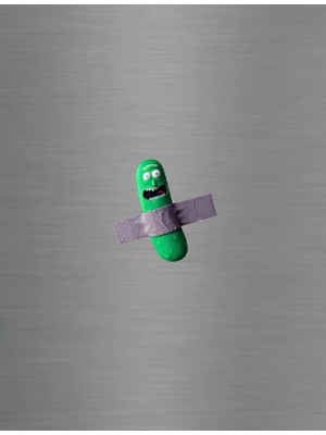ADA 3D Rick And Morty Pickle Rick Turşu Karakteri Esprili Dekoratif Süs Buzdolabı Magneti