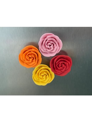 ADA 3D Renkli Gül Çiçek Figürlü Romantik Sevgililer Günü Hediyesi Buzdolabı Magneti