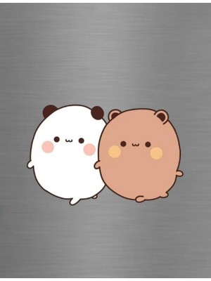 ADA 3D Göbek Toskuşturan Şişko Dudu Bubu Panda Ayıcıklar Sevgili Çift Buzdolabı Magneti