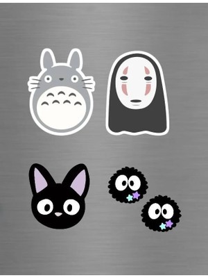 ADA 3D Totoro No Face Jiji Kömür Cini Ghibli Anime Figürlü Süs Buzdolabı Magneti
