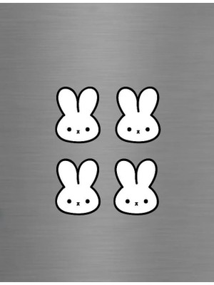 ADA 3D Minimalist Miffy Tavşan Figürlü Beyaz Sade Tasarım Dekoratif Süs Buzdolabı Magneti