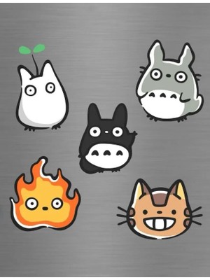 ADA 3D Totoro Calcifer ve Catbus Figürlü Studio Ghibli Japon Anime Buzdolabı Magneti