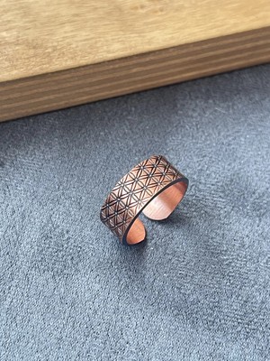 Aida Jewelss El Yapımı Saf Bakır Yüzük Ayarlanabilir Ölçü Saf Bakır Yüzük