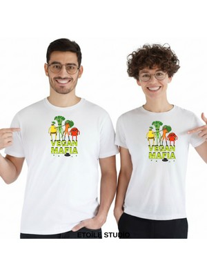Etoile Studio Vegan Tasarım Unisex %100 Pamuklu Oversize Grafik Baskılı Bisiklet Yaka Tişört