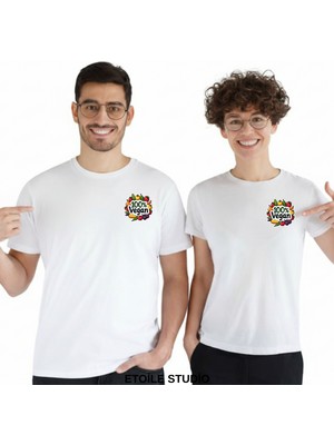 Etoile Studio Vegan Tasarım Unisex %100 Pamuklu Oversize Grafik Baskılı Bisiklet Yaka Tişört