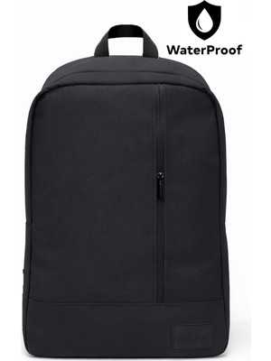 Su Geçirmez Fermuar ve Kumaş Detaylı Siyah Laptop Sırt Çantası