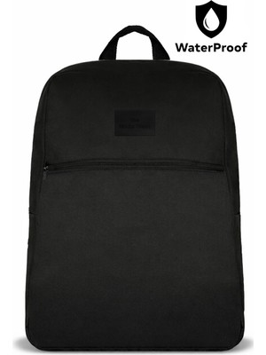 Su Geçirmez Fermuar ve Kumaş Detaylı Siyah Laptop Sırt Çantası