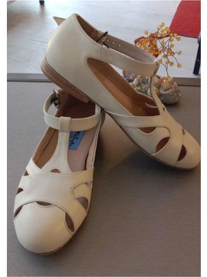 Bitangosu Krem, Strapora, Swing, Lindy Hop, Dans ve Spor Ayakkabısı, Kapalı Burun, 1.5 cm Topuk, Düz Taban