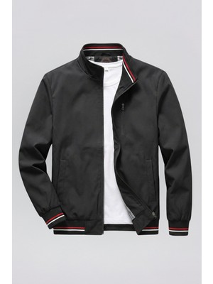 Ixir Klasik Fermuarlı Mevsimlik Erkek Mont & Ceket Siyah