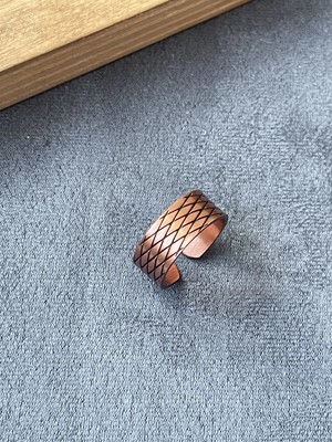 Aida Jewelss El Yapımı Saf Bakır Yüzük Ayarlanabilir Ölçü Saf Bakır Yüzük